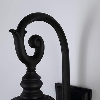 Exterior Light Fixtures, Outdoor Wall Light/Lantern, Large Outdoor Porch Light Fixtures Wall Mount in Matte Black Finish with Clear Glass, Aluminum Alloy, 60W