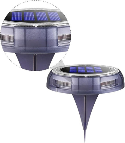 BESPORTBLE 8 LED Solar Ground Lights Lawn Light Outdoor Garden In-ground Landscape Lamps Warm White Solar Pathway Lighting for Yard and Patio