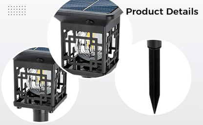 4 Pcs Solar Pathway Lights For Garden, Warm White Tungsten Filament, Auto On/Off Outdoor Landscape Lighting, Waterproof, Easy Install