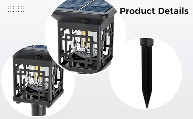 Outdoor Solar Lights For Patio, 4 Pcs Solar Pathway Lights, Warm White Tungsten Filament, Auto, Waterproof, Easy | Lumora