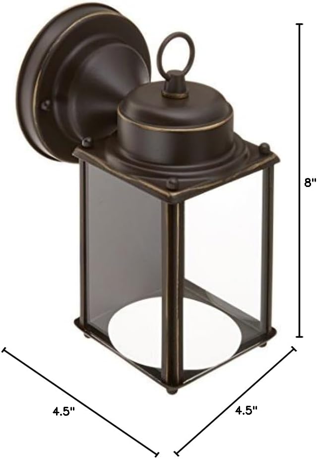 Progress Lighting 1-Light Clear Flat Glass Traditional Outdoor Wall Lantern Light Antique Bronze
