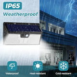 kolpop 318 LED Solar Outdoor Lights, IP65 Waterproof Motion Sensor Outdoor Lights 3 Modes Super Bright Security Flood Wall Lights for Garden, Fence, Front Door, Yard(2pack)