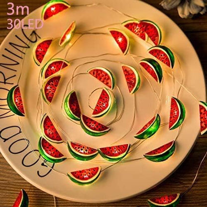 Fruit String Lights Battery Powered Indoor Outdoor Lighting Lamp Strawberry/Grape/Watermelon/Lemon/Banana for Wedding Home Birthday Garden Yard Patio Party Decorations (Watermelon)