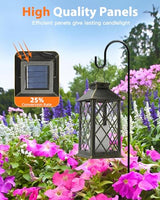Otdair Solar Lanterns Outdoor Waterproof 14" Flickering LED, 2 Pack, Bronze