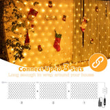 Ollny Net Lights 210LED 10x7ft, Clear Wire Christmas Outdoor Mesh Light