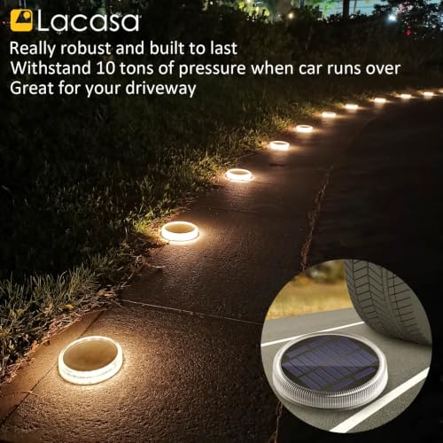 Lacasa Solar Deck Lights, 1 Pack Driveway Walkway Step Light Solar Powered