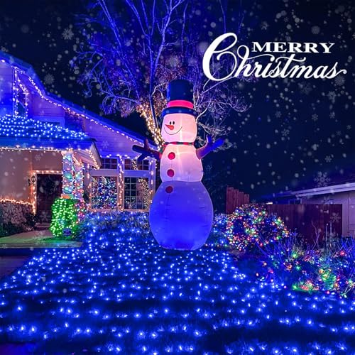 JMEXSUSS Blue Christmas Net Lights, 360 LED, 12ft x 5ft, Plug in