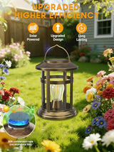 Solar Lantern Outdoor Waterproof, 6 Pack Bright Hanging Solar Lights for Outside Decorative, Upgraded Solar Powered Lanterns LED Lighting for Garden Patio Porch Decor Gifts (Antique Copper)