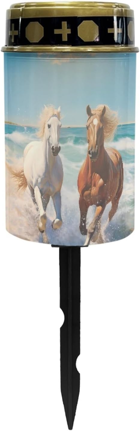 Running Horse Horse Yard Stake Lights,Horse Garden Stake Lights Solar Powered Lantern Landscape Lighting,Hose Decor LED Lantern,Garden Horse Decoration-Warm White
