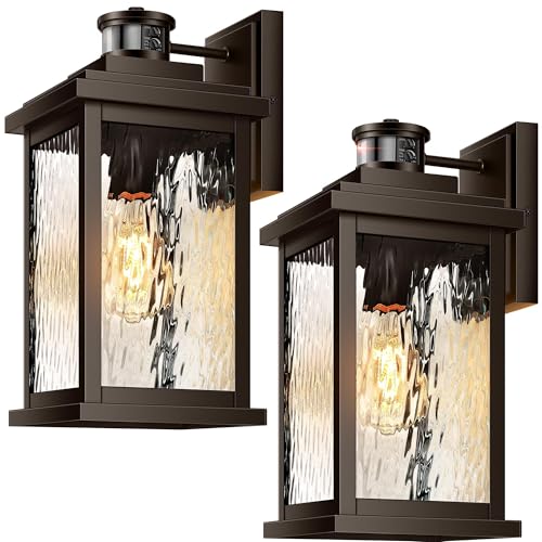 VIANIS 2 Pack Large Adjustable-Sensitivity Motion Sensor Outdoor Lights