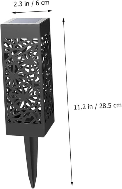 GANAZONO 2pcs Hollow Solar Ground Plug Lamp Outdoor Light for Garden Lawn Driveway with Warm White White Light