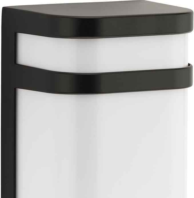 Progress Lighting Valera LED Collection 1-Light Matte White Acrylic Shade Modern Outdoor Small Wall Lantern Light Architectural Bronze