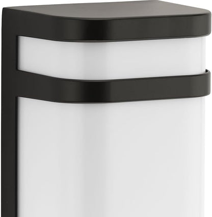 Progress Lighting Valera LED Collection 1-Light Matte White Acrylic Shade Modern Outdoor Small Wall Lantern Light Architectural Bronze