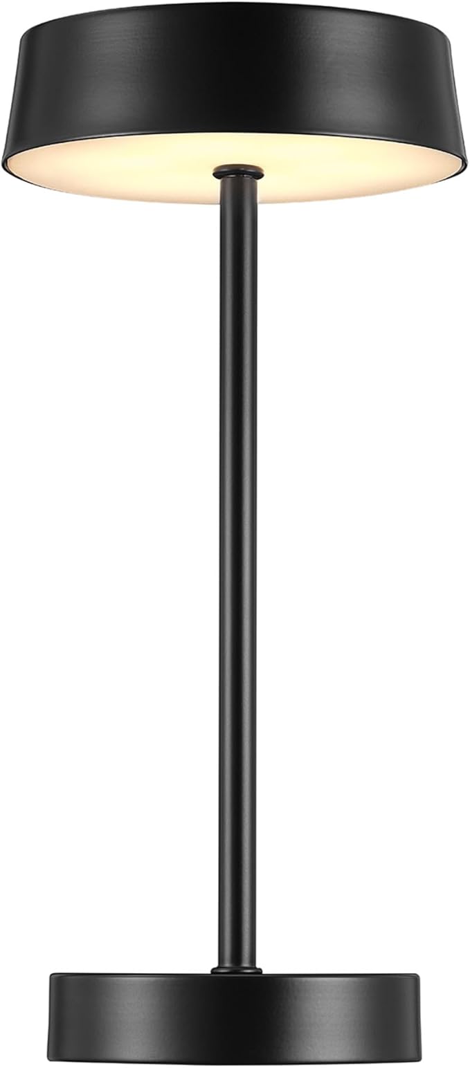 Globe Electric 60000018 12" 1.5W LED Integrated Outdoor Table Lamp, Matte Black, Rechargeable Battery, Micro USB Cable Included, On/Off Touch Switch, Home Improvement, Patio Décor, Outdoor Table Décor