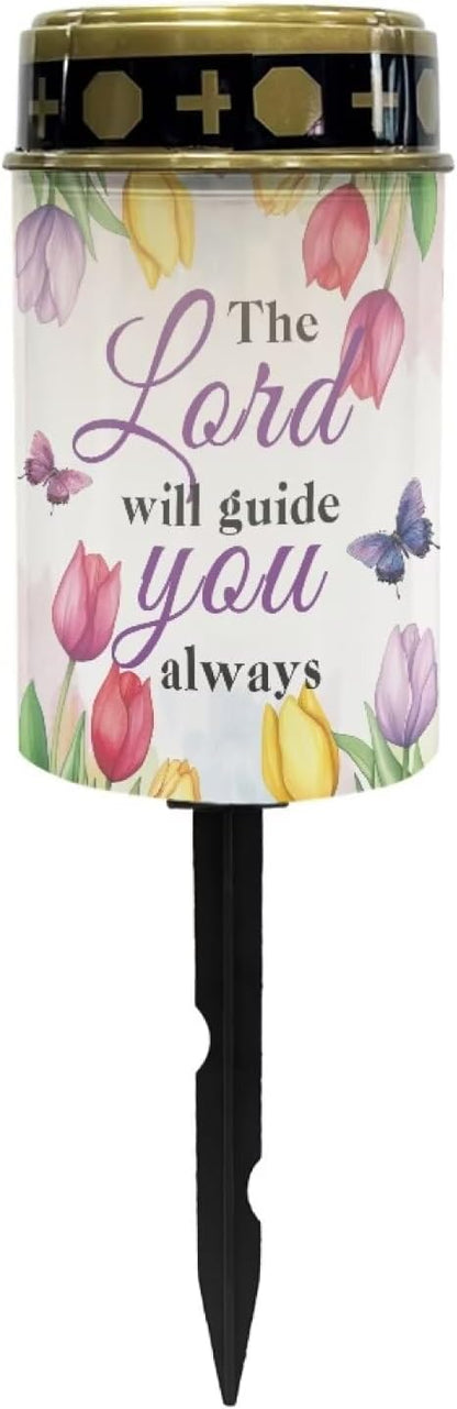 Cemetery Decorations for Grave Tulip Cemetery Solar Lights for Grave Flower Auto On/Off LED Solar Light for Landscape Outdoor Cemetery Decor 2 Pack