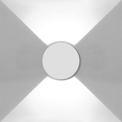 Kawell 8W Modern LED Wall Sconce Light Up Down Waterproof Outdoor Wall Lamp Indoor Hardwired for Bedroom Bathroom Hallway Stairs Porch, White 6000K