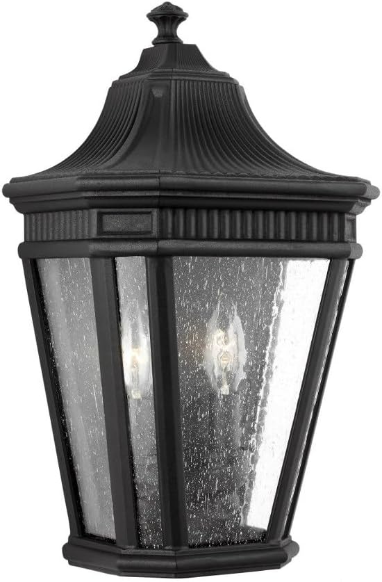 Feiss OL5423BK Cotswold Lane Outdoor Patio Lighting Wall Lantern, Black, 2-Light (10"W x 16"H) 120watts