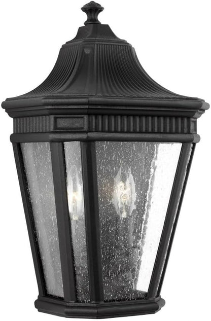 Feiss OL5423BK Cotswold Lane Outdoor Patio Lighting Wall Lantern, Black, 2-Light (10"W x 16"H) 120watts