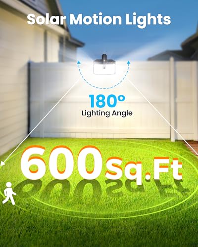 LUHLEE Clip on Solar Fence Lights Outdoor, 176 LED Motion Sensor Lights