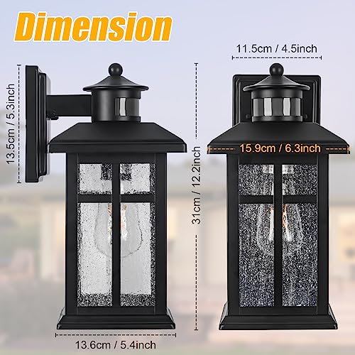 Brilvibera Outdoor Wall Light Motion Sensor, Dusk to Dawn Outdoor Lighting