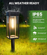 BITPOTT Bright Solar Square Pathway Lights 2700, 12 Pack, Warm White, IP65