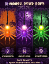 Abeja Spider String Lights, 7FT Halloween Spider Decorations Light