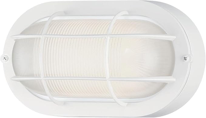 Westinghouse 6113600 Traditional One-Light Dimmable LED Outdoor Wall Light, Textured White Finish, White Glass | Lumora