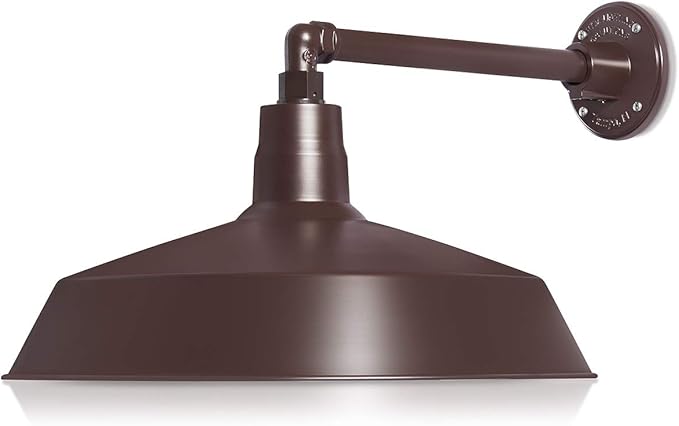 17in. Architectural Bronze Outdoor Gooseneck Barn Light Fixture With 13in. Long Extension Arm - Wall Sconce | Lumora