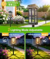 Ahaorigin 12 Pack Solar Pathway Lights Outdoor, 2 Lighting Modes Waterproof Solar Lights Outdoor, Brighter Up to 15Hrs Outdoor Path Lights for Yard Walkway Driveway Sidewalk Garden