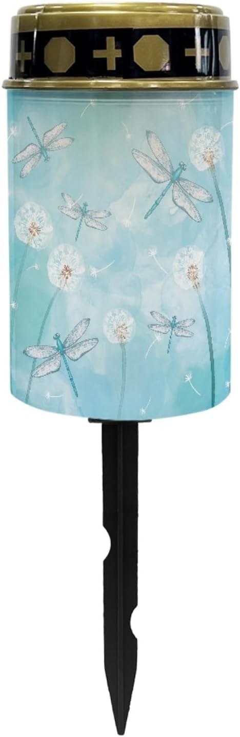 Solar Pathway Lights Outdoor,Taraxacum Mongolicum Solar Garden Lights Outdoor Waterproof Landscape Lighting for Yard,Dragonfly Blue Solar-Powered Fairy Lights