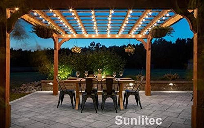Solar String Lights Waterproof LED Indoor/Outdoor Hanging Umbrella Lights with 25 Bulbs - 27 Ft Patio Light for Deckyard Tents Market Cafe Gazebo Porch Party Decor (25 Light Bulb)