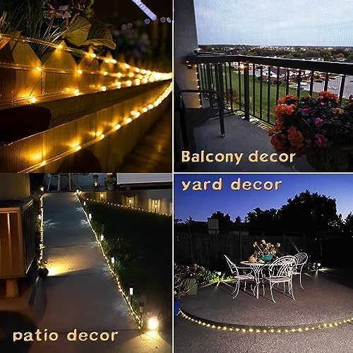 Solar Rope Light 3 Pack 39 FT 100 LEDs IP65 Waterproof Outdoor LED ‎Solar Outdoor Lights for Party Garden Yard Home Wedding Christmas Halloween Holiday Tree Decoration Lighting(3 Pack)
