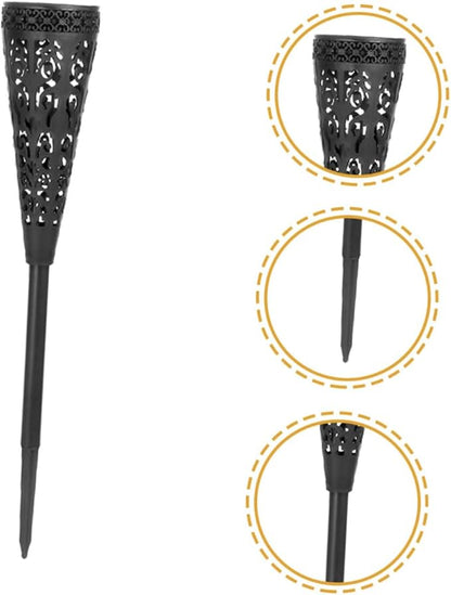 4pcs Solar Pathway Lights Outdoor Waterproof Solar Lawn Garden Yard Patio Decorative LED Warm Light Plastic Hollow Design