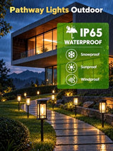 LORRYTE 12 Pack Solar Pathway Lights Outdoor Waterproof, Garden Lights