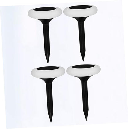 4pcs Solar Ground Plug Lights RGB Colorful Outdoor Solar Pathway Lamps for Garden Lawn Driveway Landscape Easy Installation Energy Saving for Patio and Park Decor