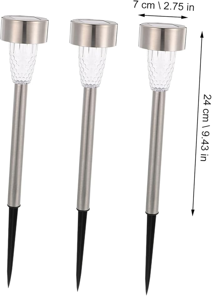 12pcs Solar Outdoor Pathway Lights Stainless Steel Solar Garden Lights with Bright White LED for Patio Walkway Lawn | Lumora