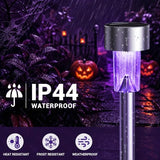 GIGALUMI 16 Pack Purple Solar Halloween Lights,Outdoor Halloween Decoration