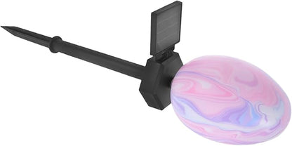 Hemoton Solar Easter Egg Stake Lights for Outdoor Decor Waterproof LED Garden Lights for Pathway and Yard Decoration