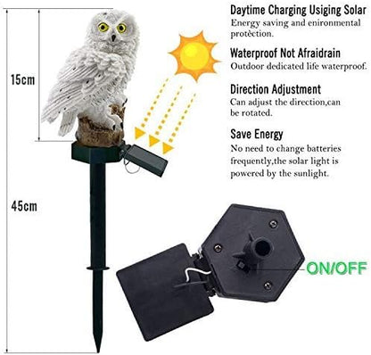 Garden Solar Lights,Owl Shape Waterproof LED Outdoor Lights,Garden Ornaments for Lawn,Pathway,Yard,Driveway,Step and Walkway,Wedding,Party and Patio Decorations(White