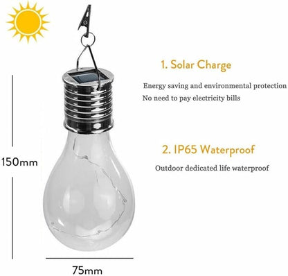 Solar Hanging Camping Lights Garden Yard Pathway Waterproof LED Light Bulb (Blue)