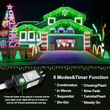 66ft 640 LED Green Christmas Lights Outdoor Indoor, Dripping Icicle Lights for Outside with 75 Drops 8 Modes Connectable Plug in Waterproof Timer for Holiday Wedding Party Indoor Decorations