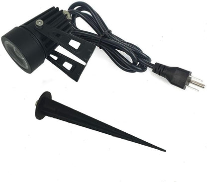 Pack of 2, Outdoor LED Landscape Lights Waterproof Spotlight with Spike Stand and Plug for Driveway, Outdoor Lawn Lighting, Flood Garden, Yard (5W Mini Cool White)