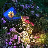 Blue Solar Watering Can with Light,Solar Powered Waterfall Lights 1 Pack 60 - Outdoor Lighting Accessory | Lumora