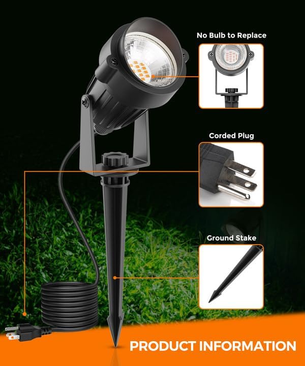L LOHAS LED Halloween Orange and Purple Spotlights Outdoor, Auto On/Off 5W 120V Landscape Lighting for for House | Lumora