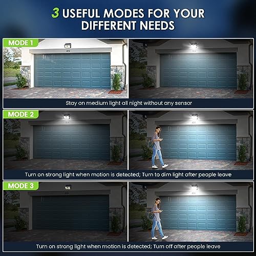 [12 Packs] Solar Motion Lights Outdoor, Ultra Bright Solar Fence Lights with Motion Sensor, IP65 Waterproof Security Light 3 Modes, 270° Lighting Angle, Wall Lights for Deck Patio Fence Garage Door