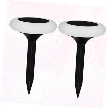 Mikikit 2pcs RGB Colorful Solar Ground Plug Lights Outdoor Solar Pathway Lamp for Garden Lawn and Decor Easy Installation Modes Durable Landscape Lighting