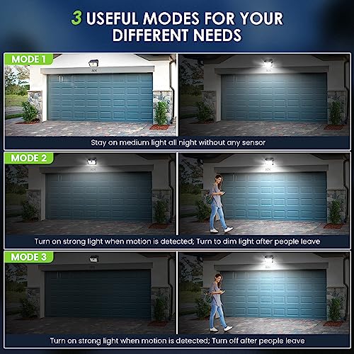 CLAONER Solar Lights Outdoor [𝟒 𝐏𝐚𝐜𝐤/126 LED], Wireless Motion Sensor Lights, IP65 Waterproof Security Lights 3 Modes, 270° Lighting Angle, Ultra-Bright Wall Lights for Deck Patio Fence Garage