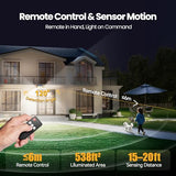 TECKNET 546 LED Motion Sensor Outdoor Lights with Remote Control Hook 2Pack