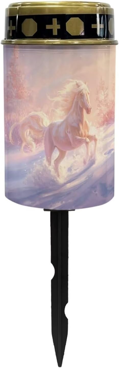 ZOUTAIRONG Horse Cloud Solar Light for Cemetery Grave 2 Pack Solar Garden Lights Solar Memorial Lights for Graves Solar Pathway Lights Outdoor Cemetery Solar Lights for Grave Solar Lights