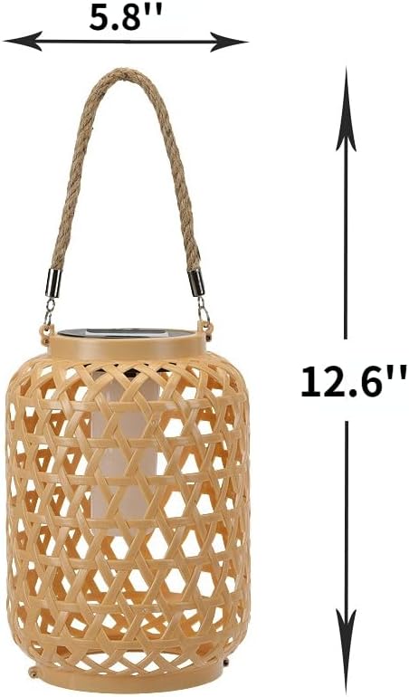 Waterproof Lighting Solar Pathway Lights Outdoor Handmade Bamboo Weaving Garden Lights Landscape Decoration (A Style A)
